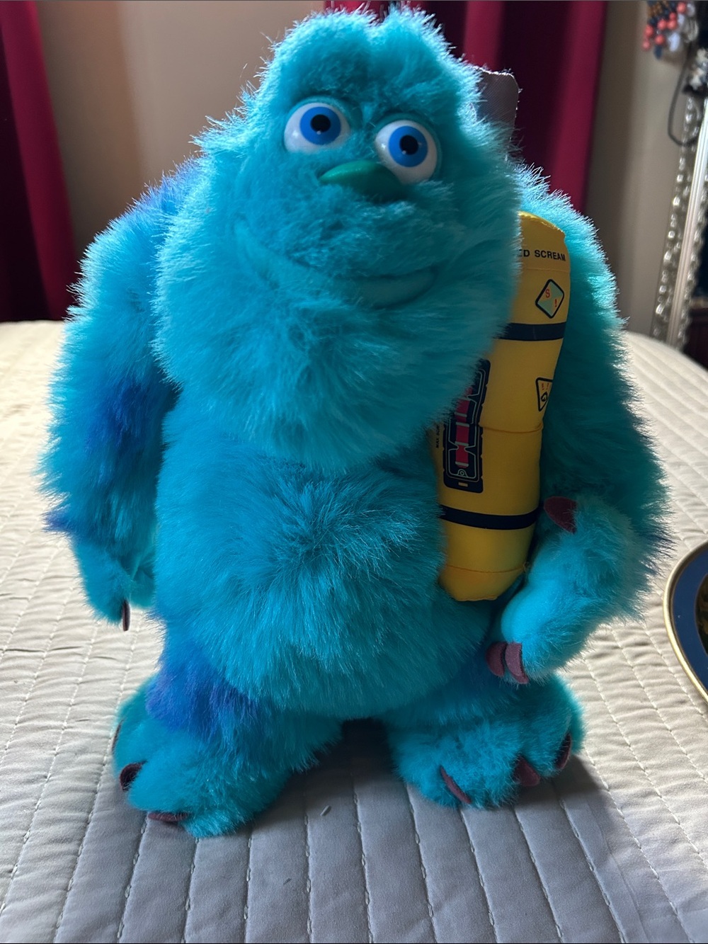 Monsters Inc Sulley Plush Toy - Blue talking with glow light